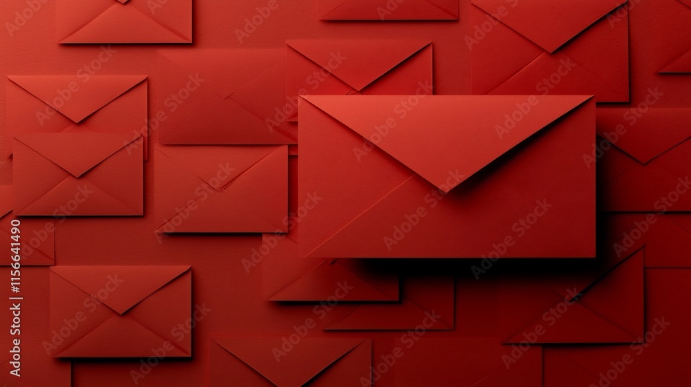 Poster elegant 3d depicting scattered red envelopes and gold accents with a minimalistic layout and text pl