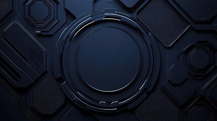 Abstract Dark Blue Background Design with Modern Elements