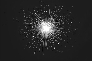 Minimal firework hand drawn line style.