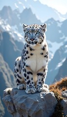 Obraz premium snow leopard in wild