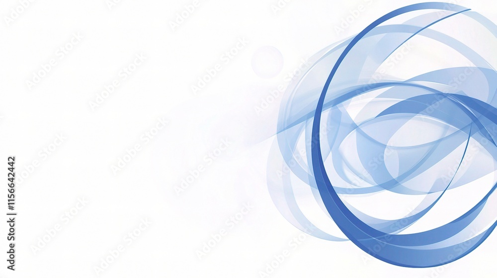 Poster abstract blue waves design with overlapping shapes and technology elements
