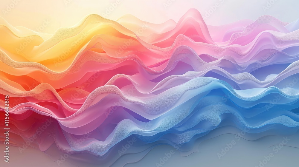 Poster abstract waves in vibrant colors create a smooth, flowing visual effect.