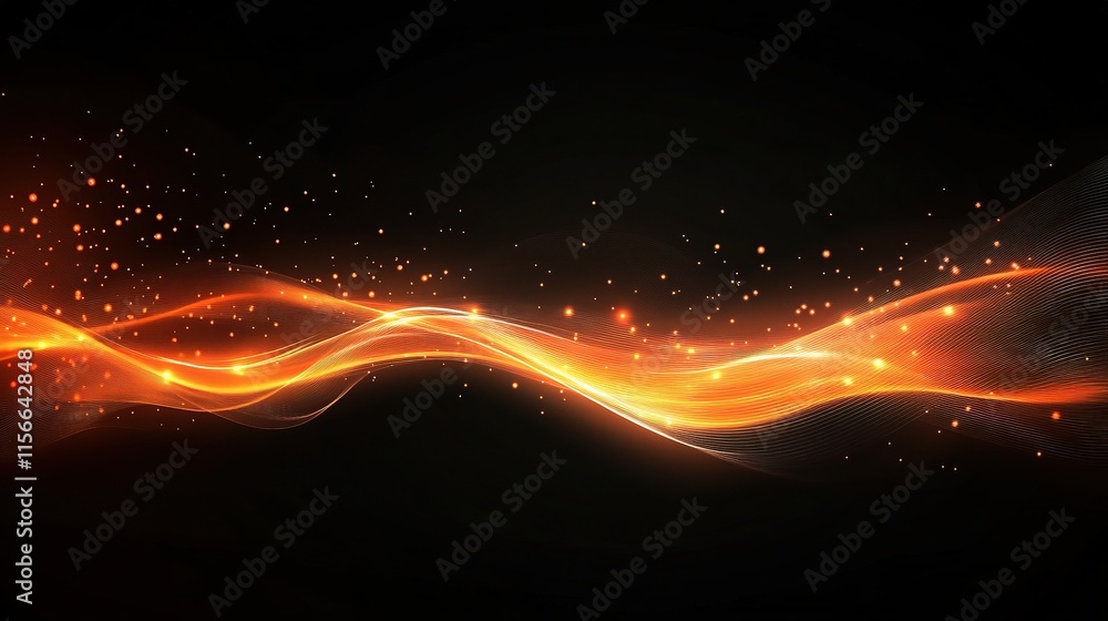 Poster bright dynamic digital network connecting nodes with light effects