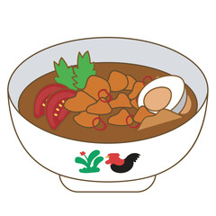 Indonesian Food Rawon Illustration