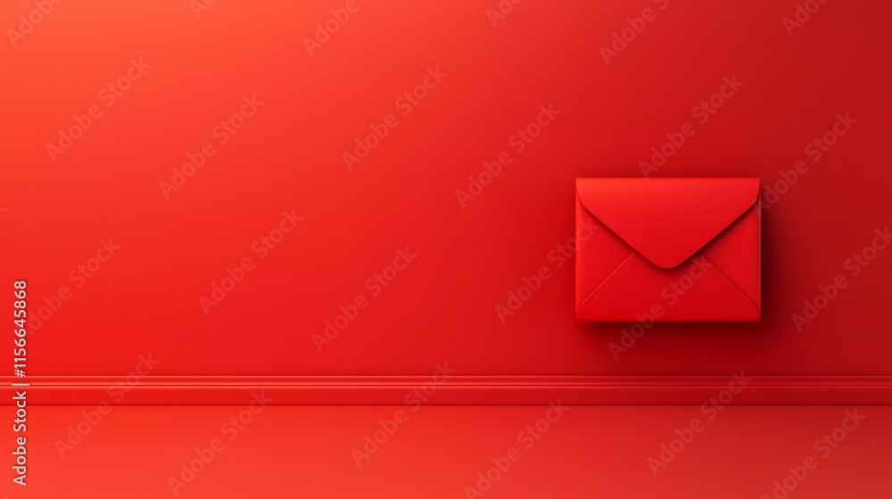 Poster radial red envelope display with sleek gradient backdrop and editable text placeholder for branding 