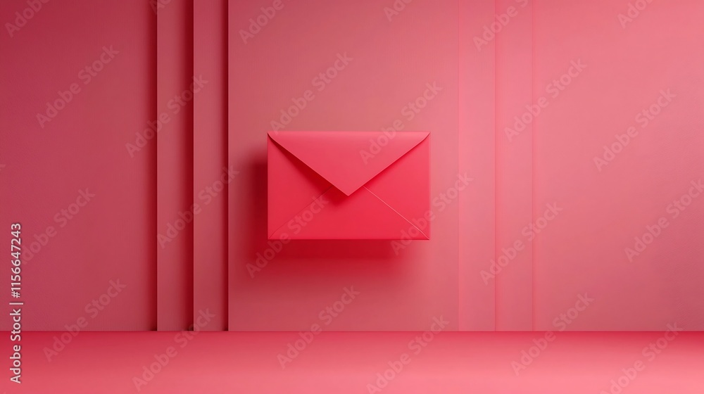 Poster elegant floating red envelope design with subtle shadow effects and open text zone in 3d a visually 
