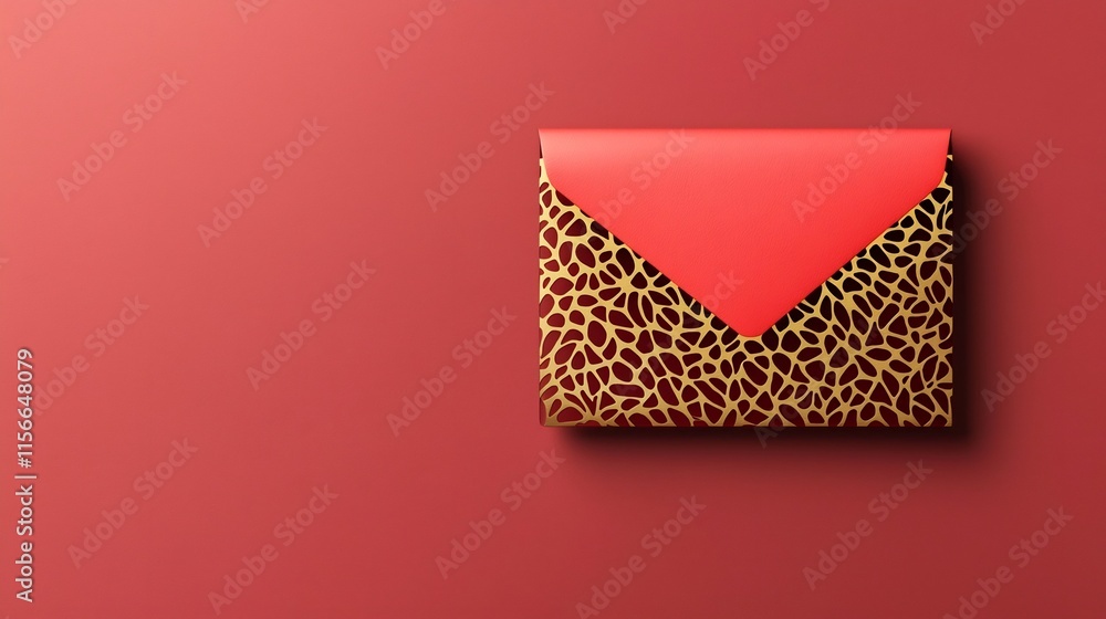Poster elegant red envelopes with intricate gold patterns for festive chinese 3d with modern clean design a