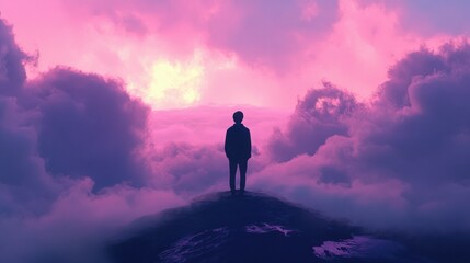 Obraz premium Solitude Amidst a Dreamlike Sunset