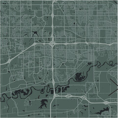 Obraz premium Map of West Des Moines in Iowa in a smooth dark style. Contains layered vector with roads water, parks, etc.