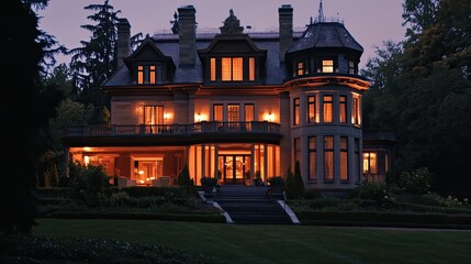 Enigmatic Mansion at Twilight