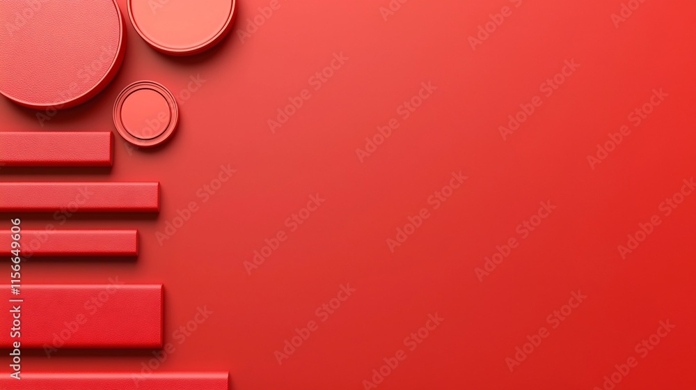 Poster layered arrangement of red envelopes and gold coins in a vibrant clean 3d design with an editable te