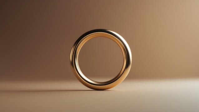 a close up of a gold circle on a brown background