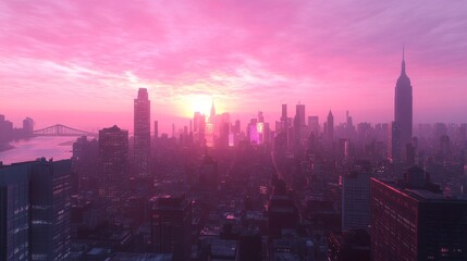 Obraz premium Neon cityscape