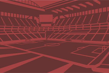 Soccer Football Stadium Field Outline Shape Silhouette Vector for Background