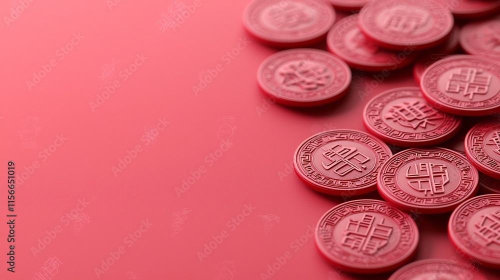 Poster elegant 3d of floating chinese taels or currency with a soft glow and clean minimalist composition f