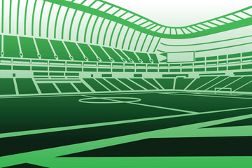Soccer Football Stadium Outline Shape Colorful Gradient Silhouette Vector for Background