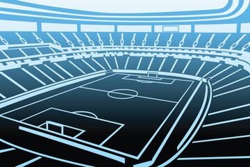 Soccer Football Stadium Outline Shape Colorful Gradient Silhouette Vector for Background