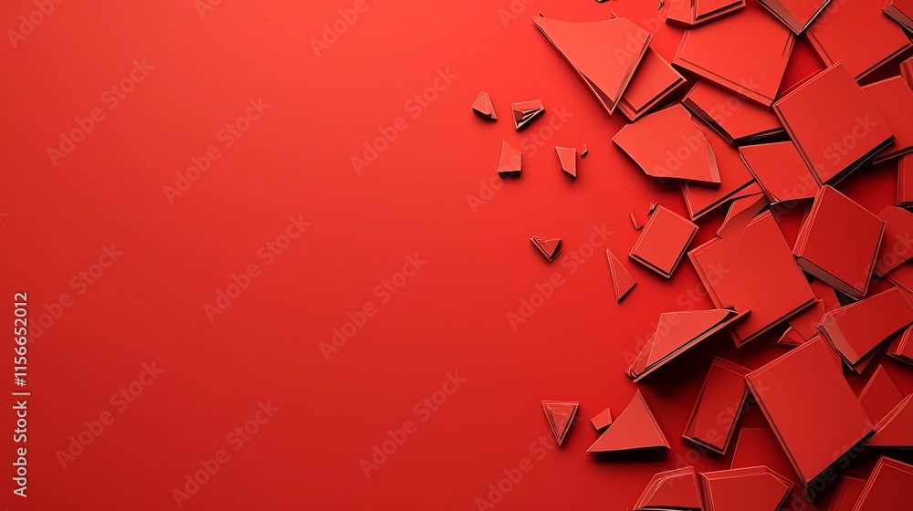 Poster glimmering taels scattered over a vibrant red digital with an open text area this 3d conceptual imag