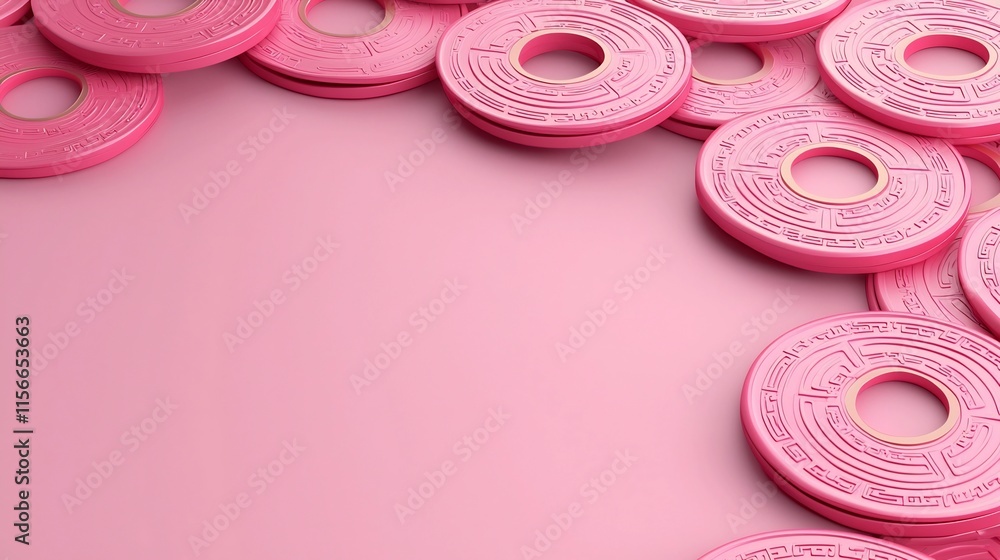 Aufkleber elegant 3d of circular layout of chinese taels or sycee against gradient textured background with ed