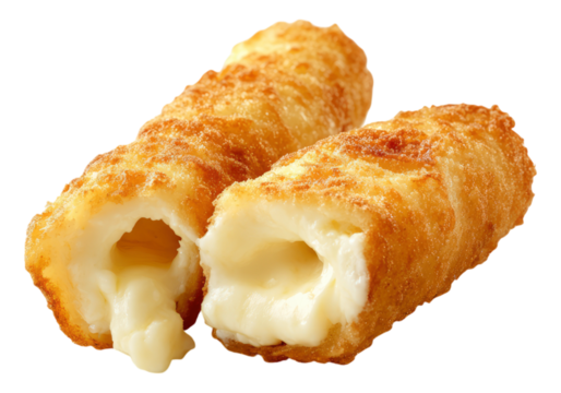 Fried mozzarella stick. Transparent background .Isolated PNG