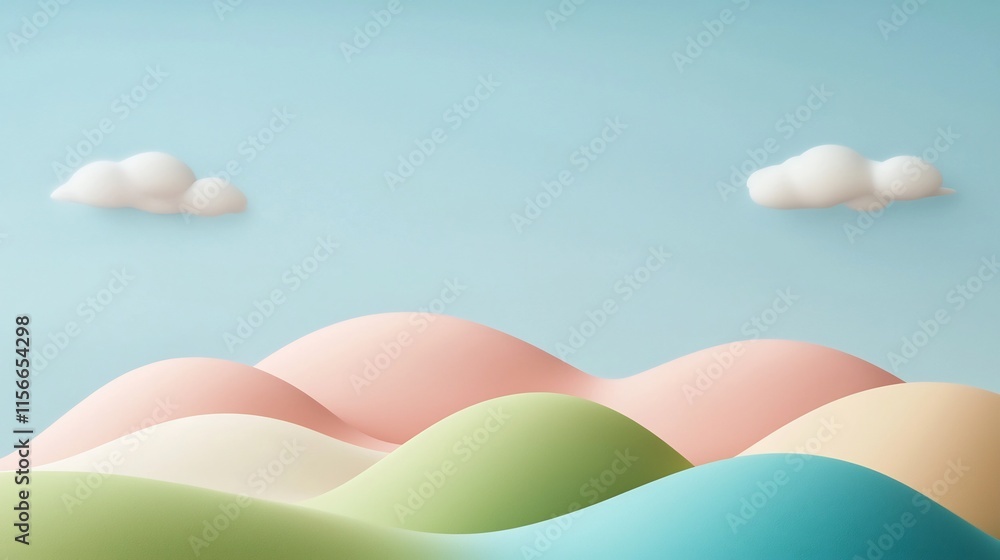 Poster minimalist and clean 3d design featuring an abstract tael pile with an open text placeholder