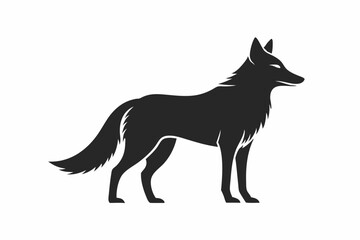 Fox silhouette icon vector