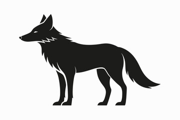 Fox silhouette icon vector