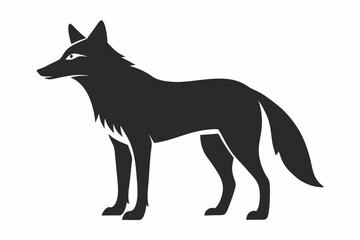 Fox silhouette icon vector