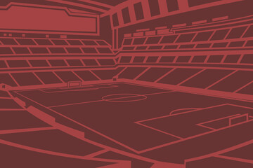 Soccer Football Stadium Field Outline Shape Silhouette Vector for Background