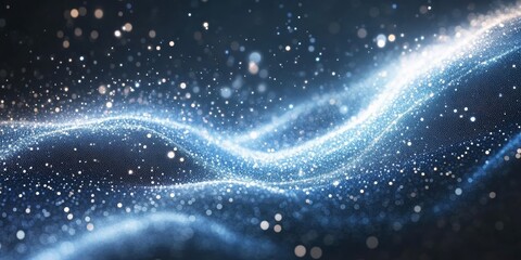 Dynamic movements of light dots create a mesmerizing visual experience in space, emphasizing the enchanting flow and rhythm of light dots as they dance through the vastness of space.