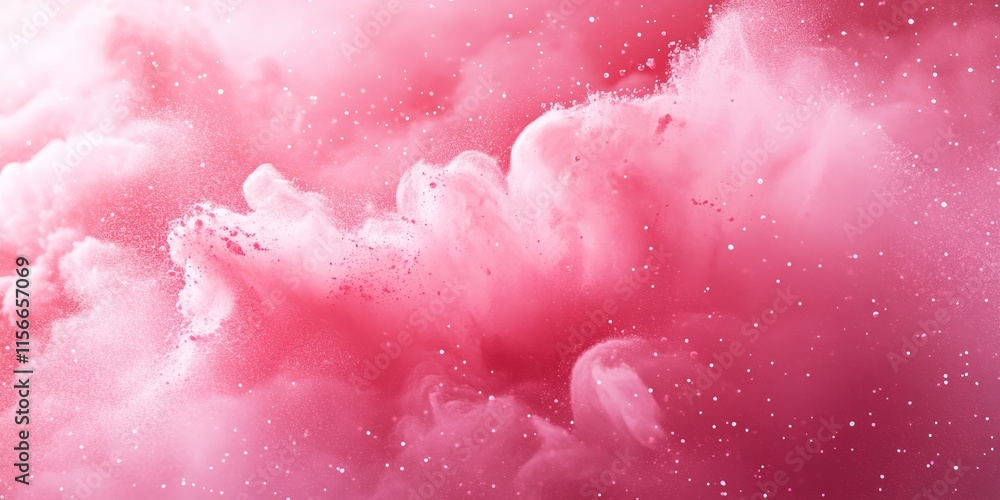 Leinwandbilder dynamic pink powder swirls in an abstract background, creating a captivating visual experience full 