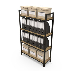 Archive Shelf 3d illustration