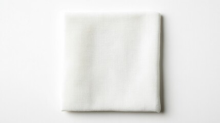 Fototapeta premium Soft textured white napkin on plain background with top view