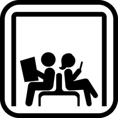 待合室を案内する標識