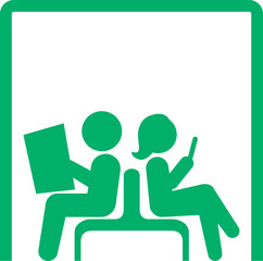 待合室を案内する標識