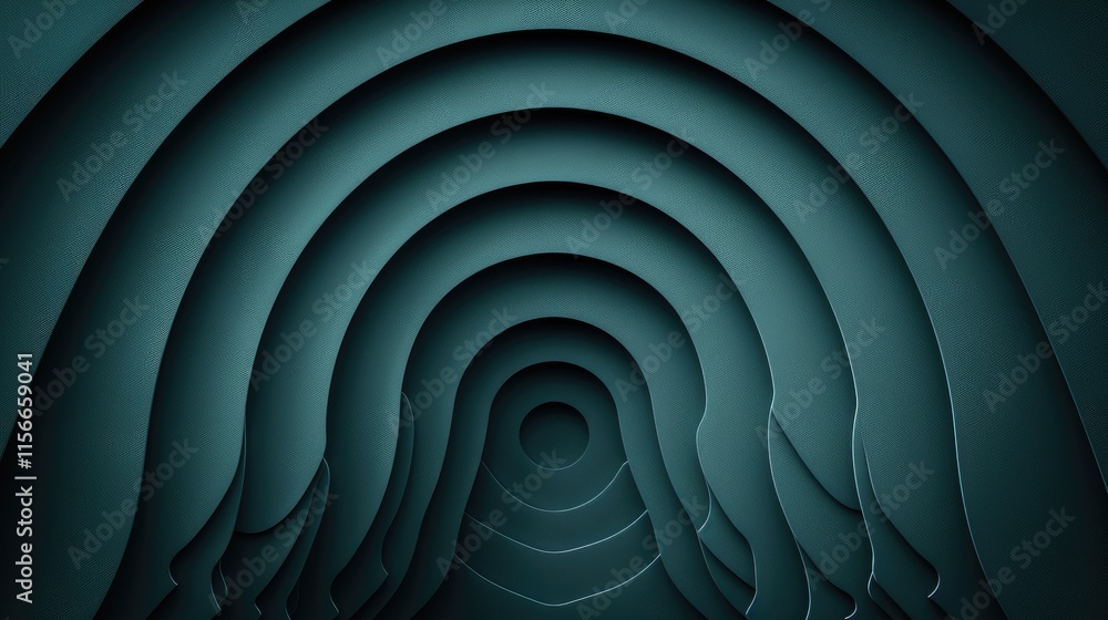 Poster Abstract layered design with curved lines creating a sense of depth and movement.