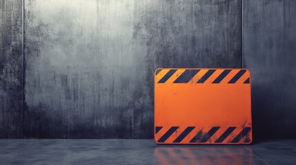 Safety Protocol Sign on Modern Concrete Background