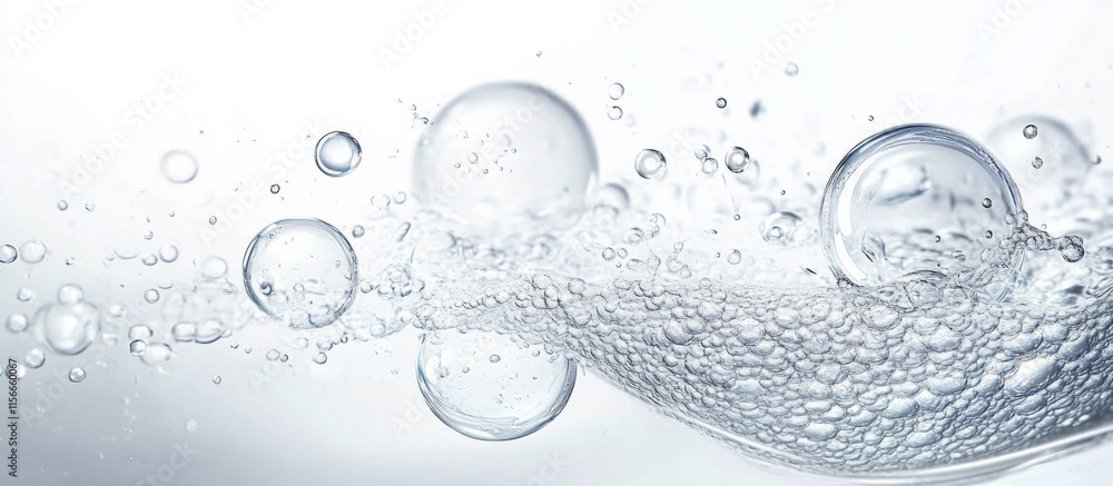 Aufkleber abstract bubbles of various sizes and shapes on foamy texture