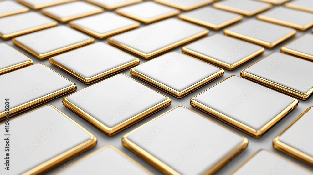 Poster vibrant and clean abstract geometric pattern featuring a gradient of golden taels or coins on a rese