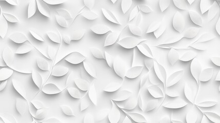 White Paper Leaf Pattern Background, Minimalist Design