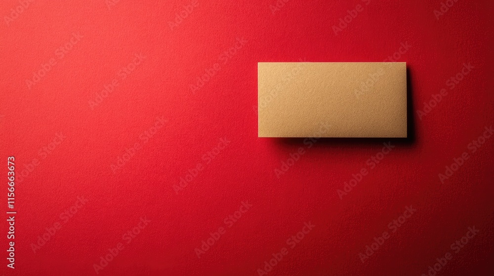 Aufkleber blank card on vibrant red backdrop showcasing experience recollection method with ample copy space f