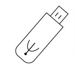flash disk computer silhouette icon design template