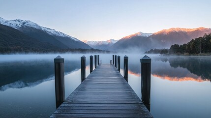 Misty pier