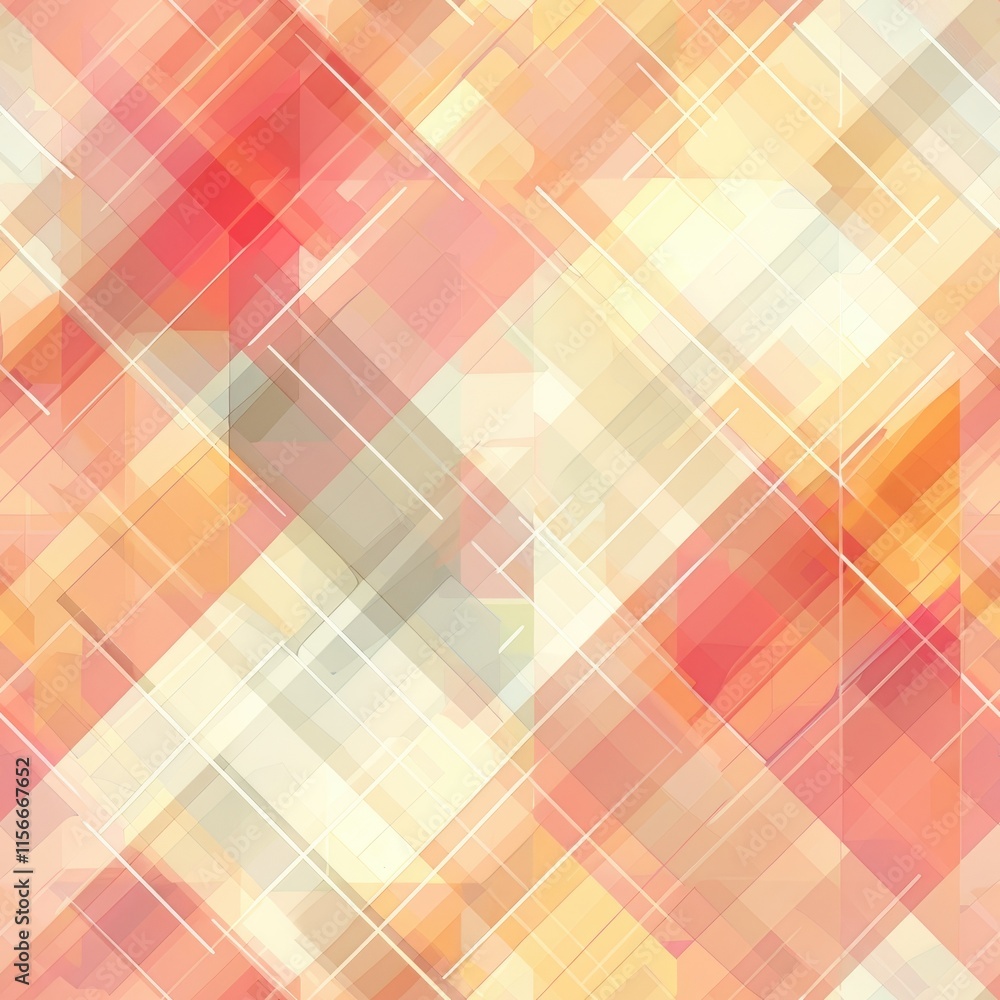 Poster a vibrant abstract pattern featuring intersecting lines and soft colors.