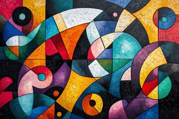Fototapeta premium Abstract Colorful Geometric Canvas Painting Artwork