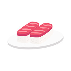 sushi on a plate element isolated