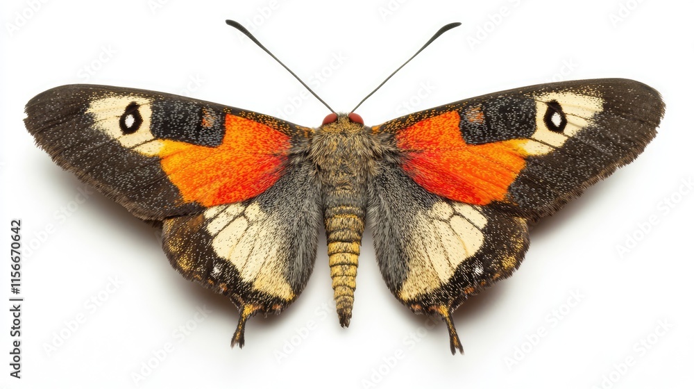 Poster vibrant tropical butterfly with detailed wing patterns isolated on a clean white background for natu