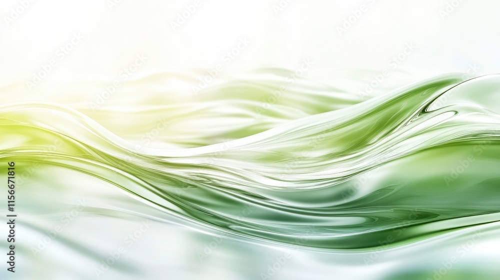 Poster tranquil green abstract water waves reflecting sunlight showcasing a serene and inviting natural bac