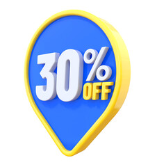 30 Percent Offer Label in 3d