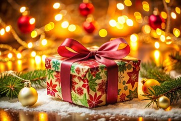 Festive Gift Box Christmas Scene